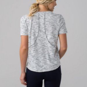 Lululemon Long Distance Short Sleeve Tiger Space Dye Black White